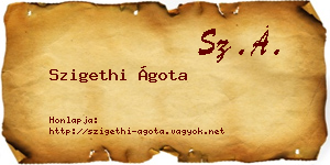 Szigethi Ágota névjegykártya